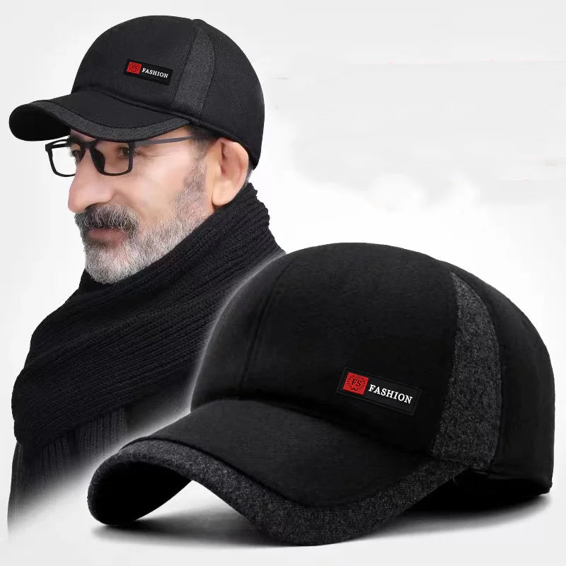 Men's Winter Dad Baseball Cap with Earflaps