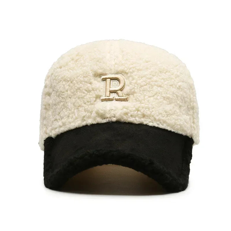 Lambswool Winter Embroidered Baseball Cap
