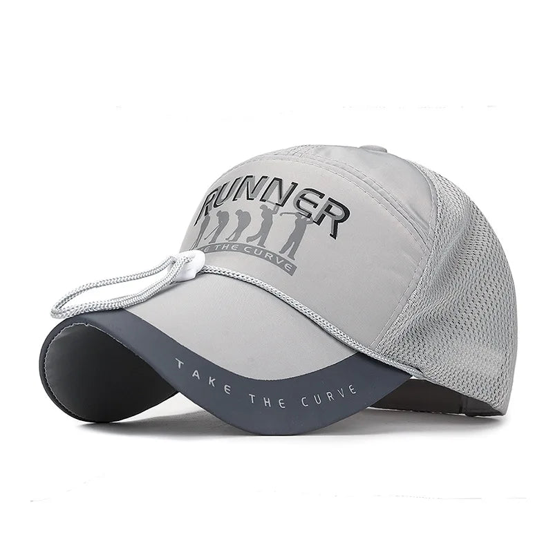 Men's Golf Baseball Cap with Long Brim & Reflective Stripes