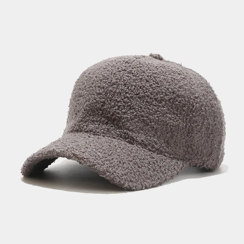 Women's Lamb Wool Baseball Cap