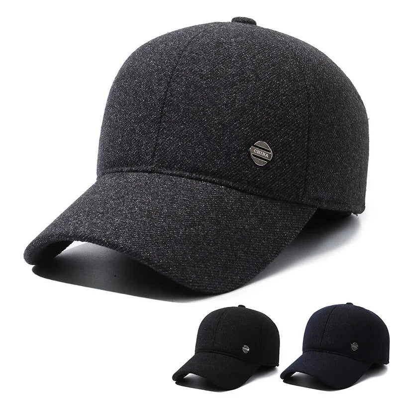Men's Winterproof Baseball Cap with Ear Muffs