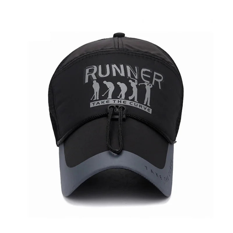 Men's Golf Baseball Cap with Long Brim & Reflective Stripes