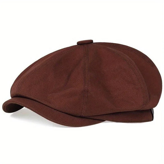 Men's Retro Newsboy Twill Cotton 8-Panel Cap