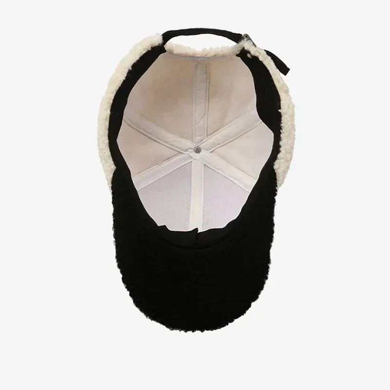 Lambswool Winter Embroidered Baseball Cap