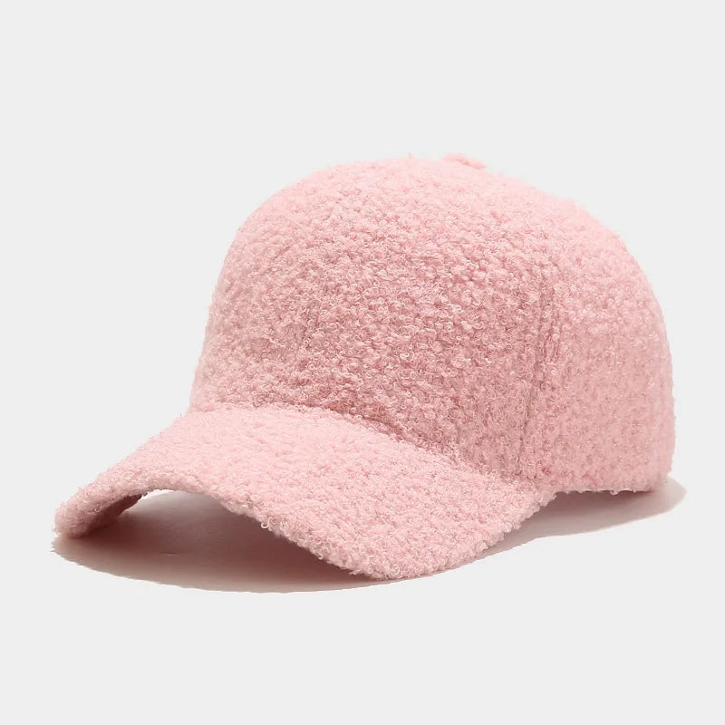 Women's Lamb Wool Baseball Cap