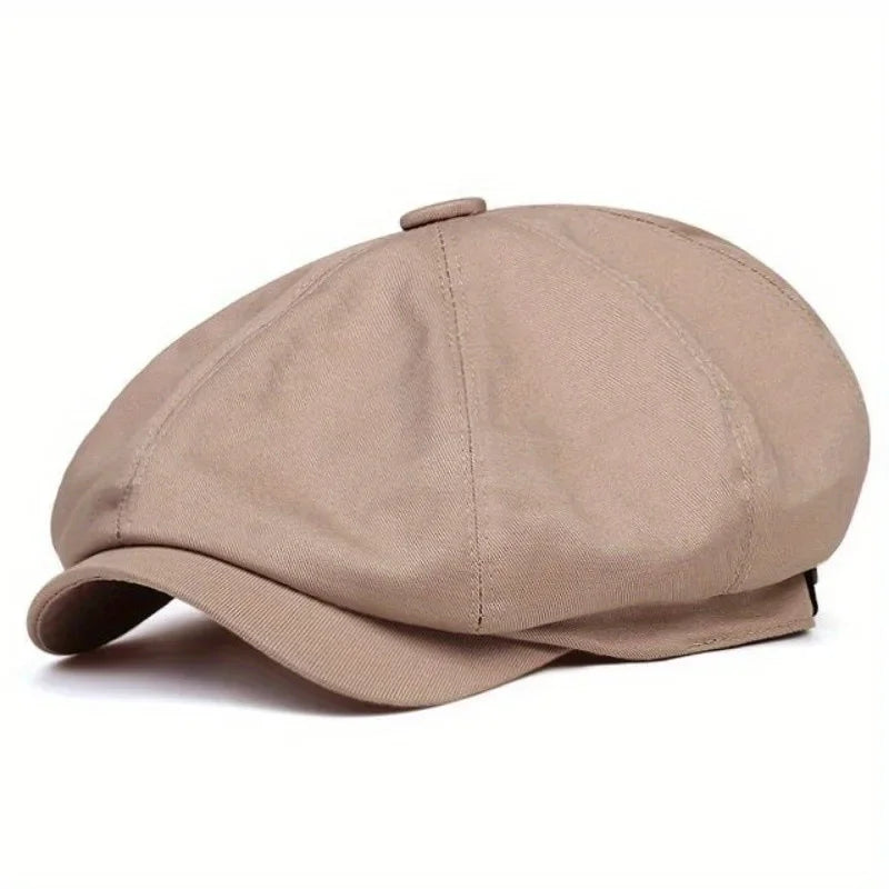 Men's Retro Newsboy Twill Cotton 8-Panel Cap