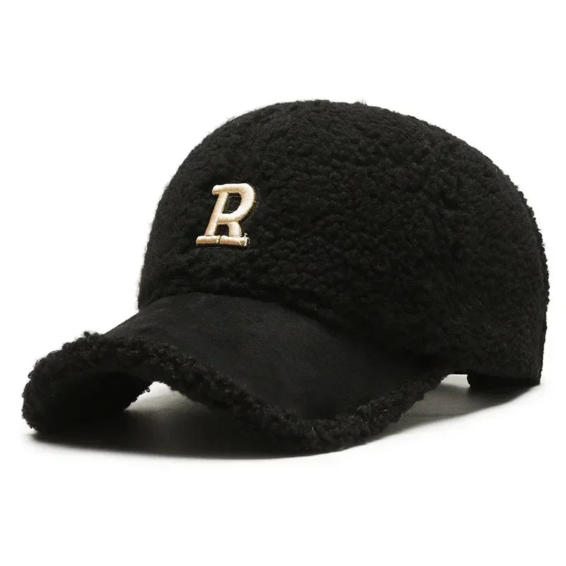 Lambswool Winter Embroidered Baseball Cap