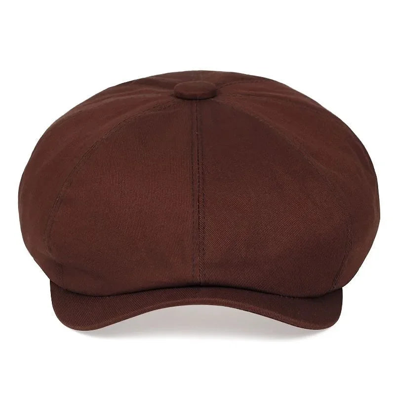 Men's Retro Newsboy Twill Cotton 8-Panel Cap