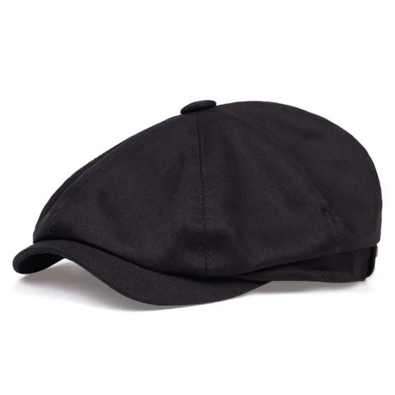 Men's Retro Newsboy Twill Cotton 8-Panel Cap