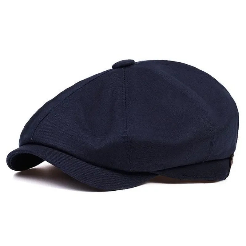 Men's Retro Newsboy Twill Cotton 8-Panel Cap
