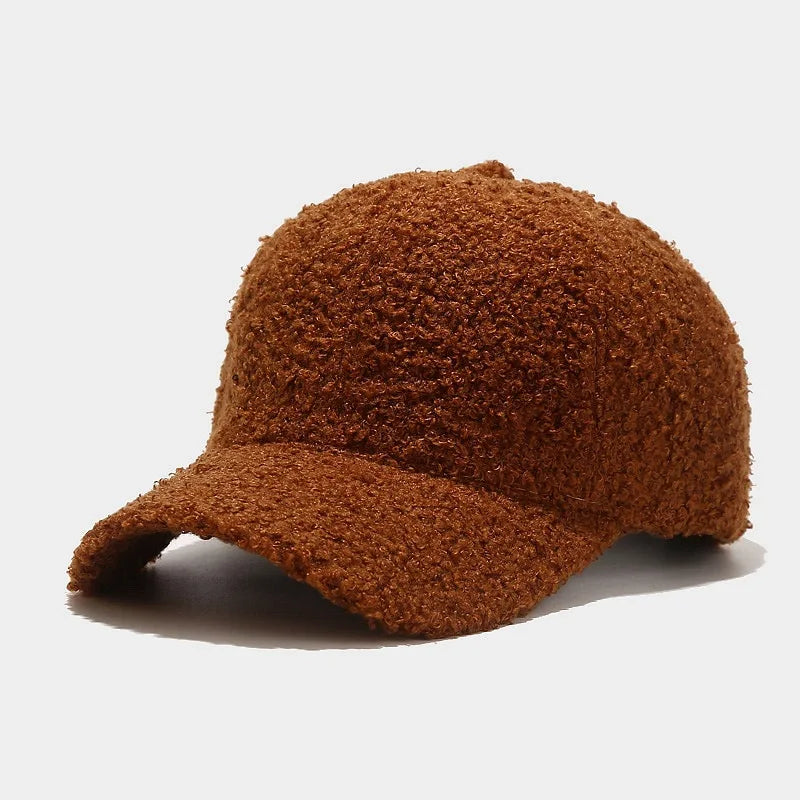 Women's Lamb Wool Baseball Cap