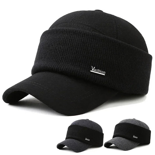 Men's Winter Warm Baseball Cap with Earmuffs