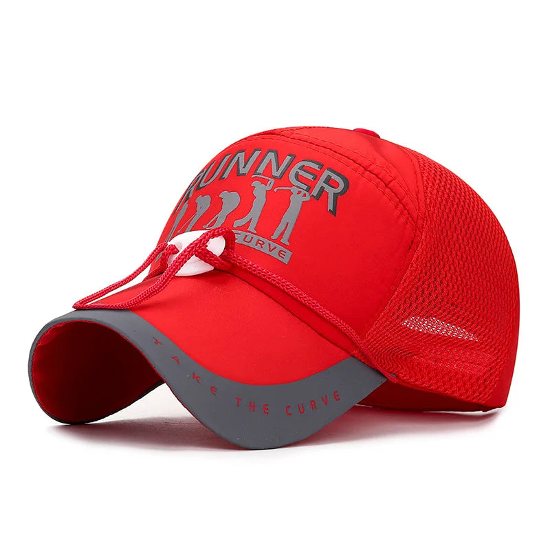 Men's Golf Baseball Cap with Long Brim & Reflective Stripes