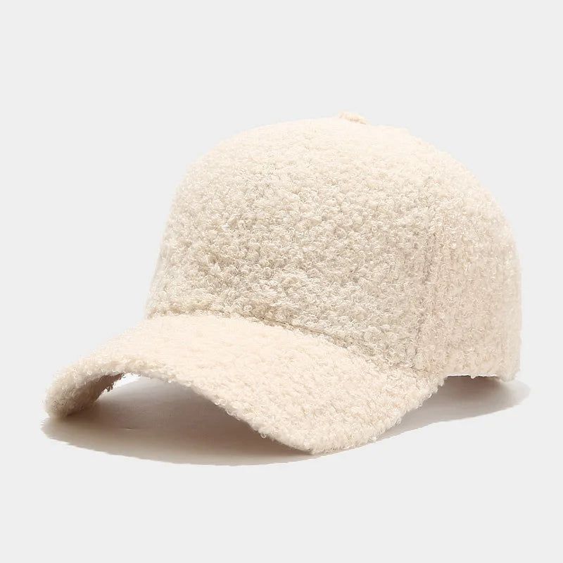 Women's Lamb Wool Baseball Cap